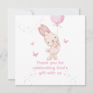Remerciements Carte de remerciement pour Baby Shower fille rose