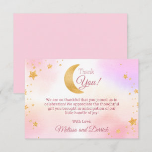 Remerciements Carte de remerciement pour Baby Shower Fille Rose