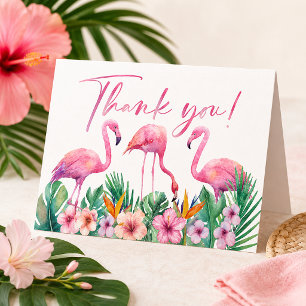 Remerciements Carte de remerciement pour Baby Shower Flamant Tro