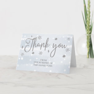 Remerciements Carte de remerciement pour Baby Shower Flocons de 