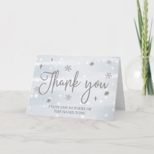 Remerciements Carte de remerciement pour Baby Shower "Flocons de