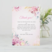 Remerciements Carte de remerciement pour Baby Shower Floral (Debout devant)
