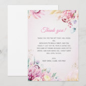 Remerciements Carte de remerciement pour Baby Shower Floral (Devant / Derrière)