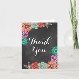 Remerciements Carte de remerciement pour Baby Shower Floral Chal