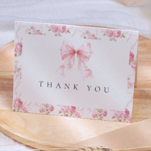 Remerciements Carte de remerciement pour Baby Shower Floral Cott