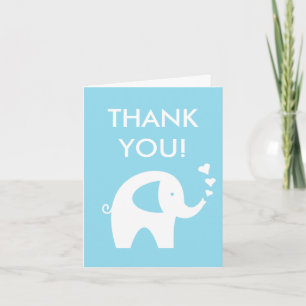 Remerciements Carte de remerciement pour baby shower garçon bleu