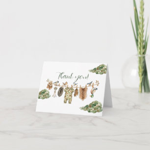 Remerciements Carte de remerciement pour Baby Shower Garçon Chas