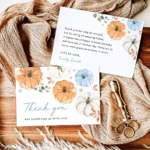 Remerciements Carte de remerciement pour Baby Shower Little Blue