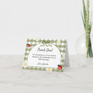 Remerciements Carte de remerciement pour Baby Shower Love Bug
