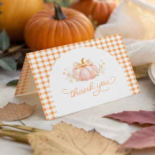 Remerciements Carte de remerciement pour Baby Shower Orange Pump