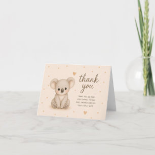 Remerciements Carte de remerciement pour Baby Shower Ourson Koal