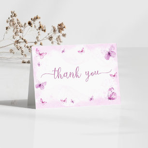 Remerciements Carte de remerciement pour Baby Shower Papillon