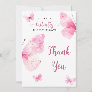 Remerciements Carte de remerciement pour Baby Shower Papillon Bé