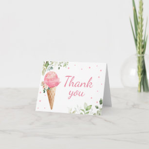 Remerciements Carte de remerciement pour Baby Shower Pink Ice Cr