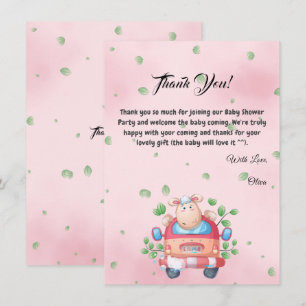 Remerciements Carte de remerciement pour Baby Shower pour un ado