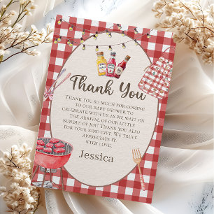 Remerciements Carte de remerciement pour Baby Shower Red Baby-Q