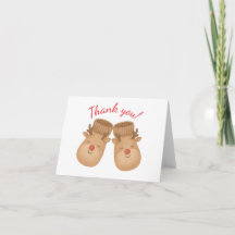 Carte de remerciement pour Baby Shower Renne