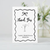 Remerciements Carte de remerciement pour Baby Shower Retro Wavy  (Debout devant)