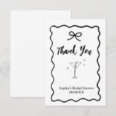 Remerciements Carte de remerciement pour Baby Shower Retro Wavy  (Devant / Derrière)