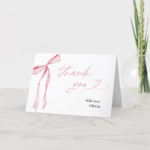 Remerciements Carte de Remerciement pour Baby Shower Rose Bow