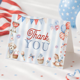 Remerciements Carte de remerciement pour Baby Shower Rouge Blanc