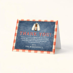 Remerciements Carte de remerciement pour Baby Shower Rustique en