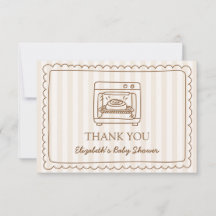Carte de remerciement pour Baby Shower Stripe Bun