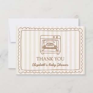 Remerciements Carte de remerciement pour Baby Shower Stripe Bun