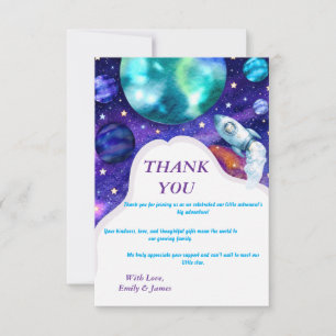 Remerciements Carte de remerciement pour baby shower sur le thèm
