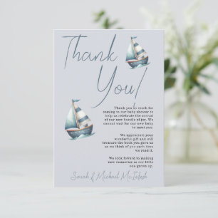 Remerciements Carte de remerciement pour Baby Shower sur le thèm