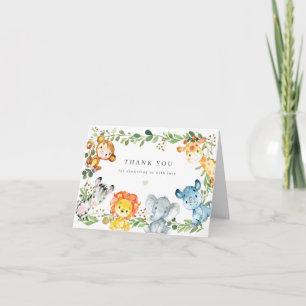 Remerciements Carte de remerciement pour Baby Shower sur les Ani