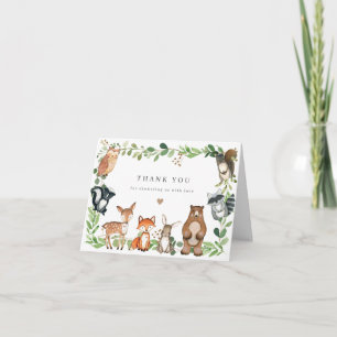 Remerciements Carte de remerciement pour Baby Shower sur les Ani