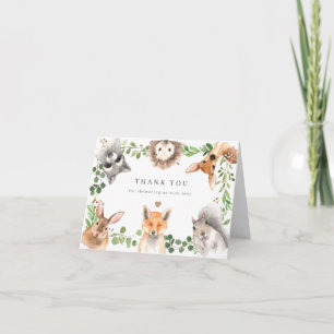 Remerciements Carte de remerciement pour Baby Shower sur les Ani