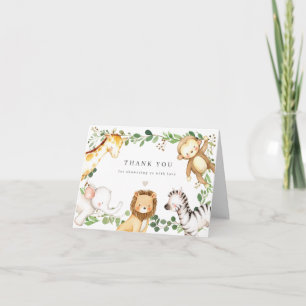 Remerciements Carte de remerciement pour Baby Shower sur les Ani