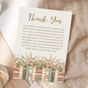 Remerciements Carte de remerciement pour Baby Shower thème livre