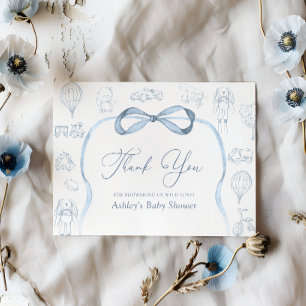 Remerciements Carte de remerciement pour Baby Shower Toile de Jo