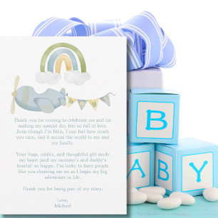 Remerciements Carte de remerciement pour Baby Shower Vintage Avi