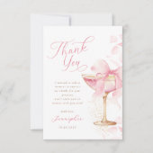 Remerciements Carte de remerciement pour brunch et champagne ros (Devant)