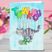 Carte de remerciement pour chat par Nicole Janes