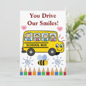 Remerciements Carte de remerciement pour chauffeur de bus de la (Debout devant)
