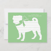 Remerciements Carte de remerciement pour chiot Carlin (Devant)