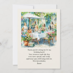 Remerciements Carte de remerciement pour déjeuner d'anniversaire