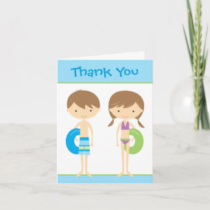 Remerciements Carte de remerciement pour enfants de piscine