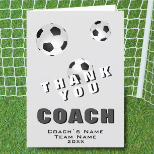 Remerciements Carte de remerciement pour entraîneur de ballon de
