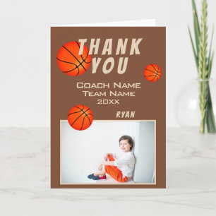 Remerciements Carte de remerciement pour entraîneur de Basketbal
