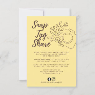 Remerciements Carte de remerciement pour entreprise avec Snap Ta