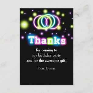 Remerciements Carte de remerciement pour fête d'anniversaire ave
