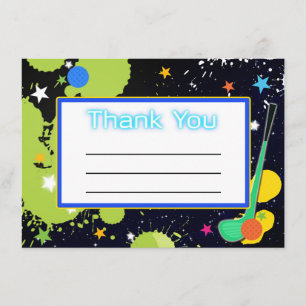 Remerciements Carte de remerciement pour fête d'anniversaire Glo
