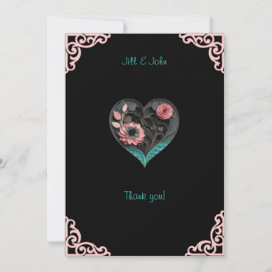 Remerciements Carte de remerciement pour fête de mariage en form