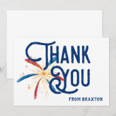 Remerciements Carte de remerciement pour feu d'artifice (Devant / Derrière)